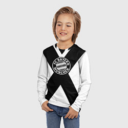Лонгслив детский Бавария Мюнхен полосы, цвет: 3D-принт — фото 2