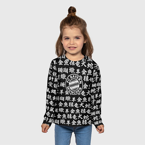 Детский лонгслив Бавария Мюнхен символы / 3D-принт – фото 5