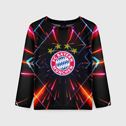 Лонгслив детский Бавария Мюнхен неоновая абстракция, цвет: 3D-принт