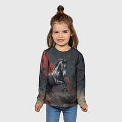 Лонгслив детский Лошадь в прыжке, цвет: 3D-принт — фото 2