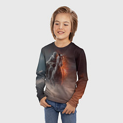 Лонгслив детский Всадник на лошади из тумана, цвет: 3D-принт — фото 2