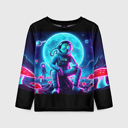 Лонгслив детский Космонавты Рик и Морти - неоновый космос, цвет: 3D-принт