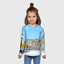 Лонгслив детский Новогодний день в Москве, цвет: 3D-принт — фото 2