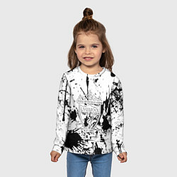 Лонгслив детский Ливерпуль черно белые краски, цвет: 3D-принт — фото 2