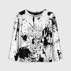 Лонгслив детский Ливерпуль черно белые краски, цвет: 3D-принт