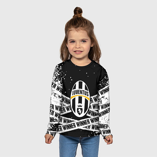 Детский лонгслив Juventus подедитель краски / 3D-принт – фото 5