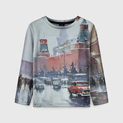 Лонгслив детский Старинная Москва - новый год, цвет: 3D-принт