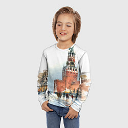Лонгслив детский Новогодний Кремль, цвет: 3D-принт — фото 2