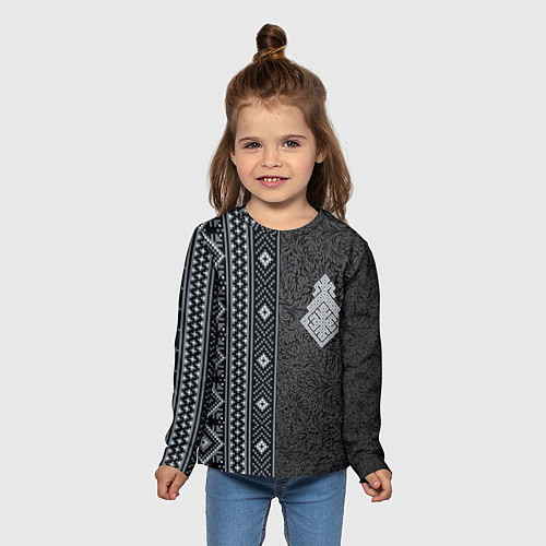 Детский лонгслив Славянский орнамент с оберегом макошь / 3D-принт – фото 5