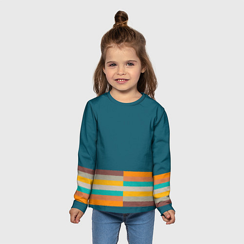 Детский лонгслив Индиго и шумовой градиент заката с текстурой / 3D-принт – фото 5