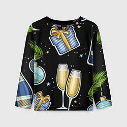 Лонгслив детский Новогодний вайб, цвет: 3D-принт