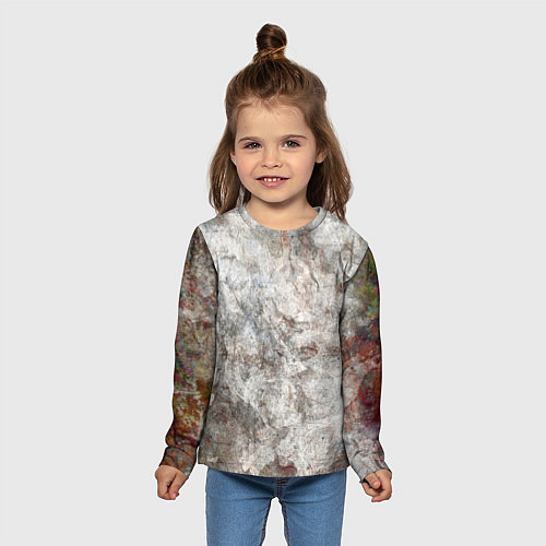 Детский лонгслив Абстракция - gray limestone / 3D-принт – фото 5