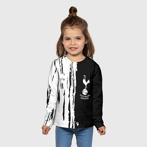 Детский лонгслив Tottenham Hotspur белые краски / 3D-принт – фото 5