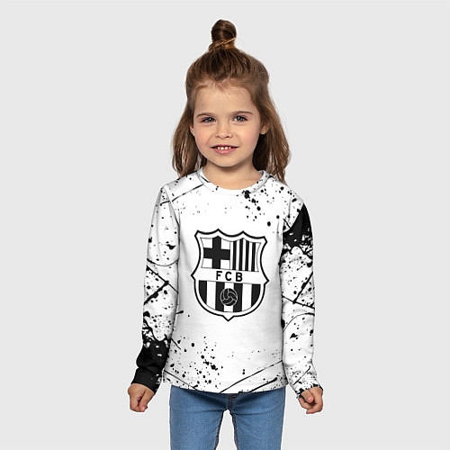 Детский лонгслив Barcelona брызги красок / 3D-принт – фото 5