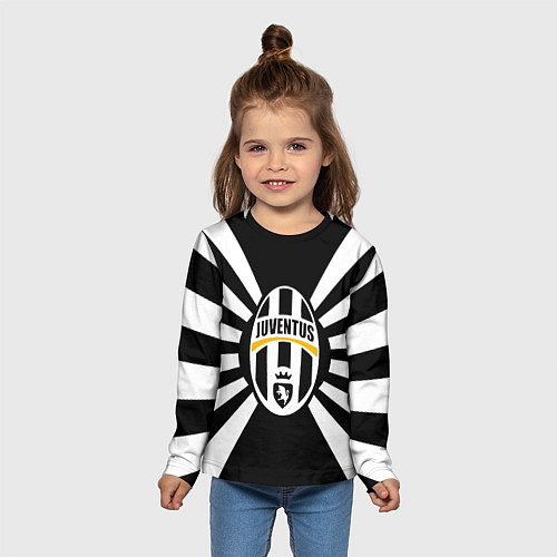 Детский лонгслив Ювентус линии / 3D-принт – фото 5