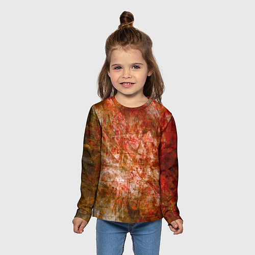 Детский лонгслив Абстракция - bright red / 3D-принт – фото 5