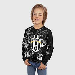 Лонгслив детский Ювентус текстура руки краски, цвет: 3D-принт — фото 2