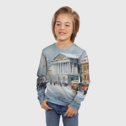 Лонгслив детский Зимний Питер красками, цвет: 3D-принт — фото 2