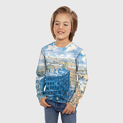 Лонгслив детский Зимний утренний Питер, цвет: 3D-принт — фото 2