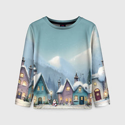 Лонгслив детский Новогодние дома, цвет: 3D-принт
