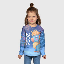 Лонгслив детский Милая лошадка 2026, цвет: 3D-принт — фото 2