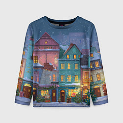 Лонгслив детский Новогодний дворик, цвет: 3D-принт