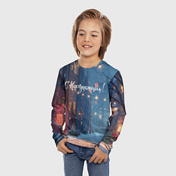 Лонгслив детский С наступающим новым годом, цвет: 3D-принт — фото 2