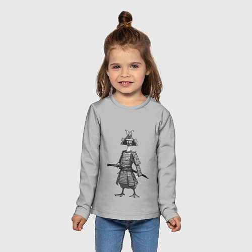 Детский лонгслив Гусь-самурай с катаной / 3D-принт – фото 5