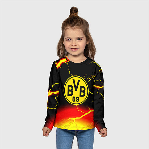 Детский лонгслив Borussia шторм молнии / 3D-принт – фото 5