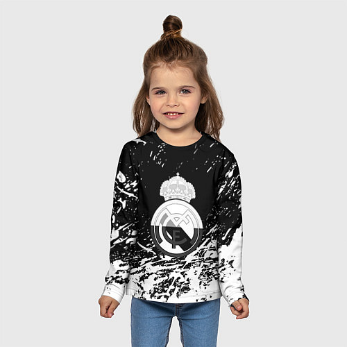 Детский лонгслив Реал Мадрид краски текстура / 3D-принт – фото 5