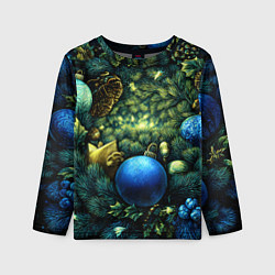 Детский лонгслив Новогодние шарики на елке