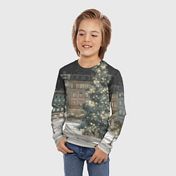 Лонгслив детский Елка во дворе, цвет: 3D-принт — фото 2