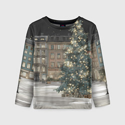 Лонгслив детский Елка во дворе, цвет: 3D-принт