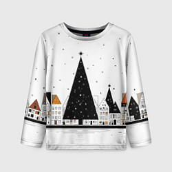 Лонгслив детский Новый год - минимализм, цвет: 3D-принт