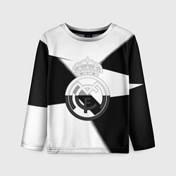 Лонгслив детский Реал Мадрид геометрия полосы, цвет: 3D-принт