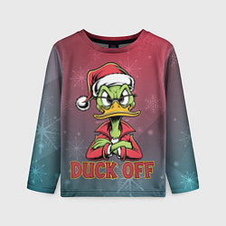 Лонгслив детский Санта-утка не в духе, цвет: 3D-принт