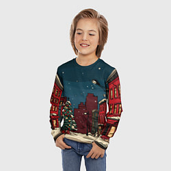 Лонгслив детский Новогодняя ночь, цвет: 3D-принт — фото 2