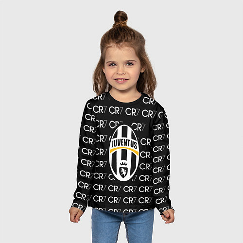 Детский лонгслив Juventus sport pattern / 3D-принт – фото 5