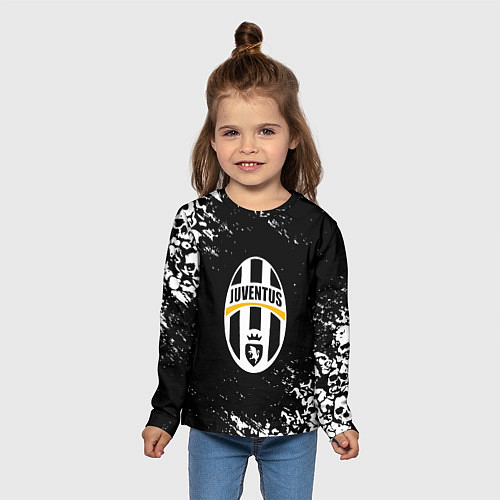 Детский лонгслив Ювентус черепа краски / 3D-принт – фото 5