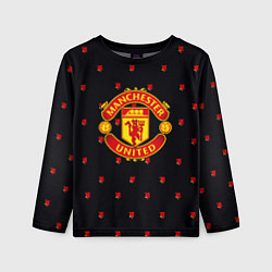 Детский лонгслив Манчестер Юнайтед розы текстура