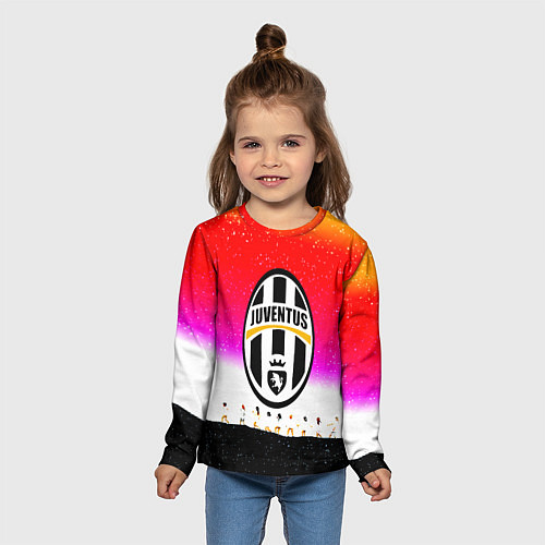 Детский лонгслив Ювентус спорт люди / 3D-принт – фото 5