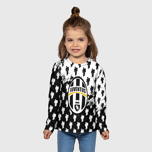 Детский лонгслив Ювентус люди краски / 3D-принт – фото 5