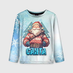 Лонгслив детский Санта среди снежинок, цвет: 3D-принт