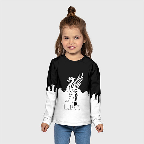 Детский лонгслив Ливерпуль разводы красок / 3D-принт – фото 5