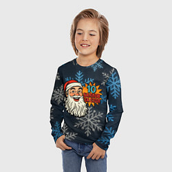 Лонгслив детский 10 баллов за стол - довольный Санта, цвет: 3D-принт — фото 2