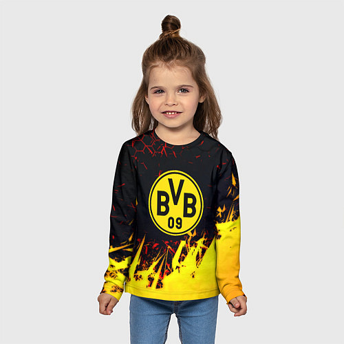 Детский лонгслив Borussia краски соты / 3D-принт – фото 5