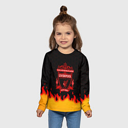 Лонгслив детский Liverpool огонь спорт, цвет: 3D-принт — фото 2