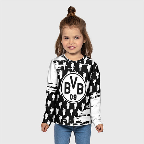 Детский лонгслив Borussia люди краски / 3D-принт – фото 5