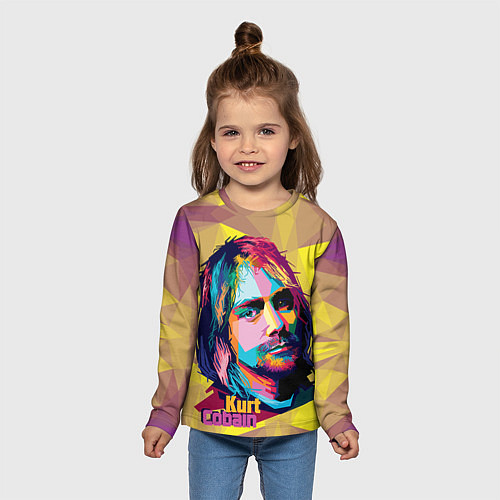 Детский лонгслив Kurt Cobain: Abstraction / 3D-принт – фото 5