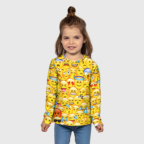 Детский лонгслив Emoji / 3D-принт – фото 5